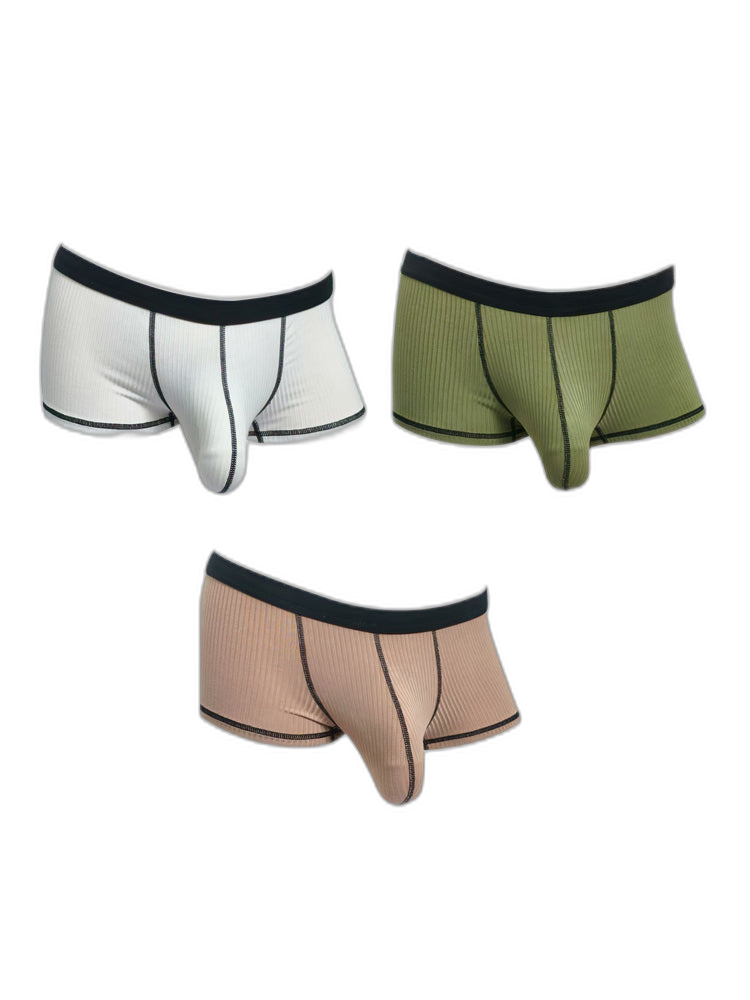 3 Pack Men's Ultra-Thin Cooling Large Supportive Pouch Breathable Low-Rise Trunks