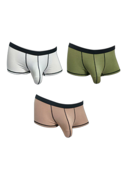 3 Pack Men's Ultra-Thin Cooling Large Supportive Pouch Breathable Low-Rise Trunks