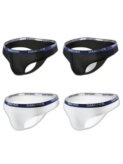 4 Pack Men's Sexy Comfortable Ice Silk Breathable Thong
