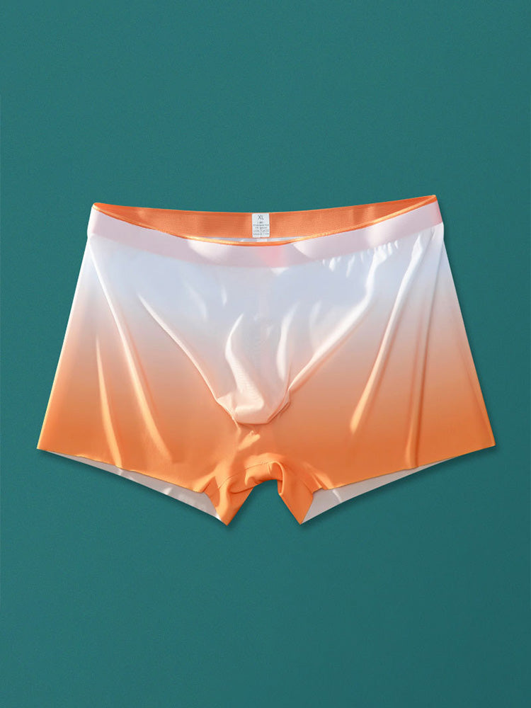 Men's Seamless Gradient Ice Silk Boxer Briefs 