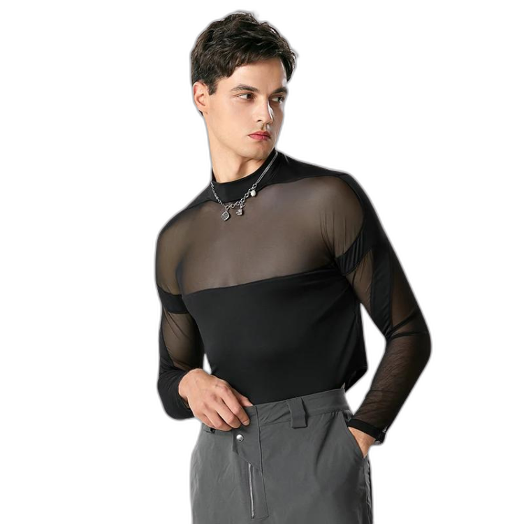 Turtleneck Long Sleeve Mesh Bodysuit