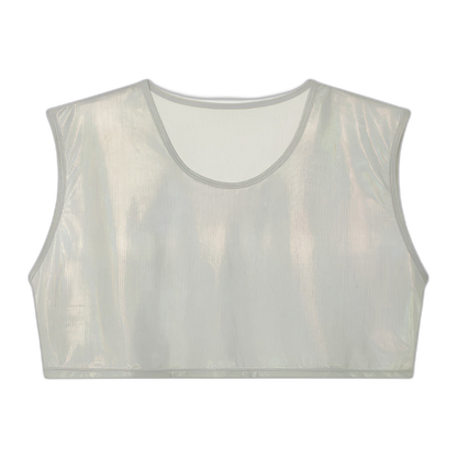 Shiny Sleeveless Crop Vest / Briefs