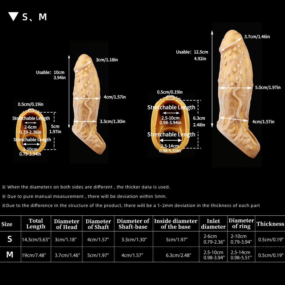 Nothosaur Wiz's Sheath - 5-7 inch Penis Sleeve - Beast Cock Sleeve