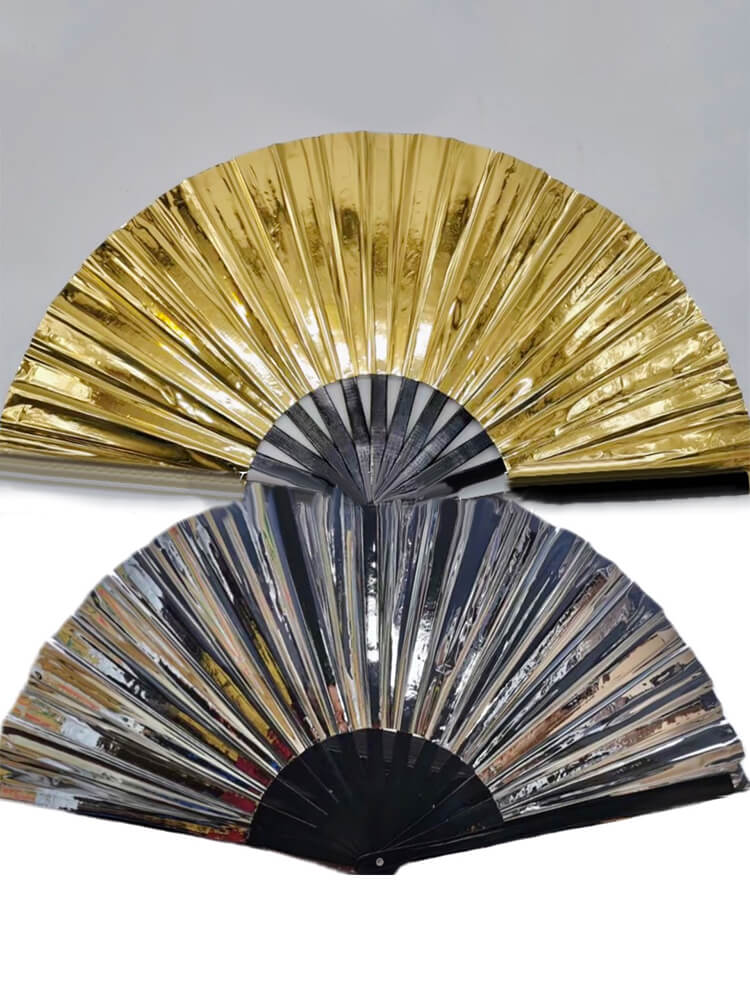 Metallic Performance Rave Laser UV Folding Fan
