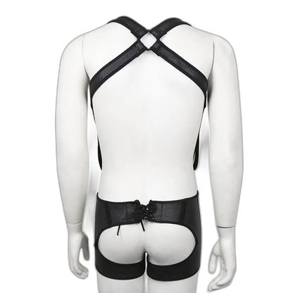 Neoprene Backless Fetishwear Suspenders