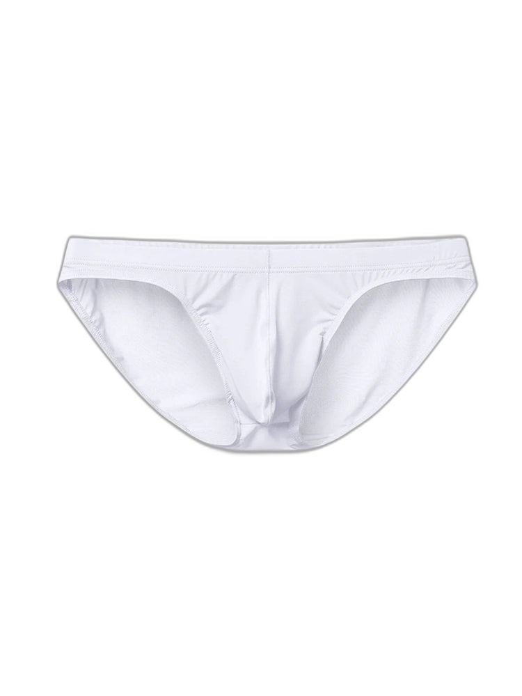 Men's Low Waist Ice Silk Transparent Seamless Briefs
