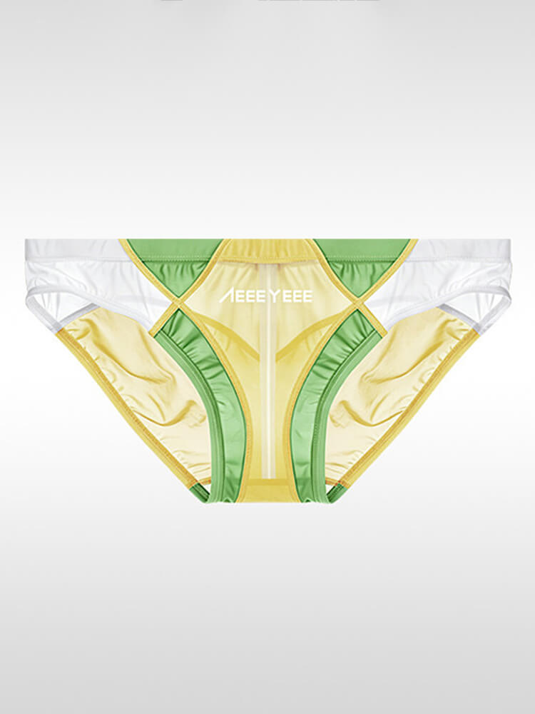 Men's Sexy Sheer Colorblock Stretch Thin Briefs