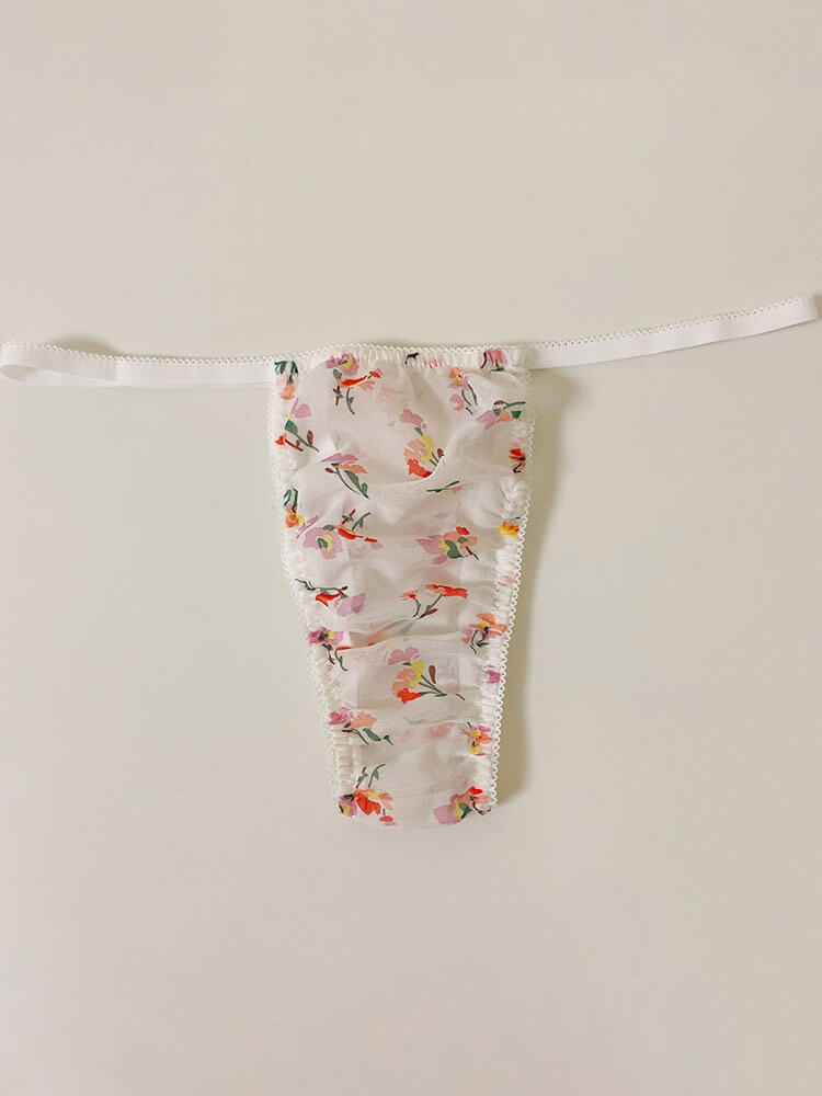 Men's Sexy Floral Print Thin Waist Thong