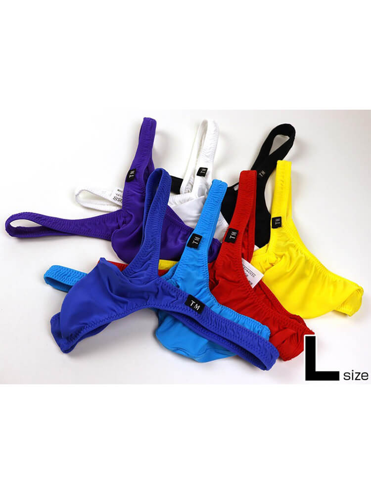 Men's Low-Rise Solid-Color Enhancing Pouch Sexy Thong