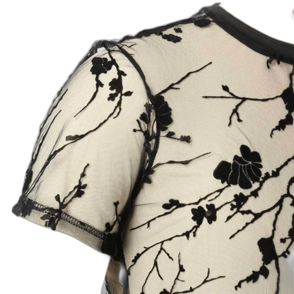 Mesh Floral Short Sleeve T-shirt