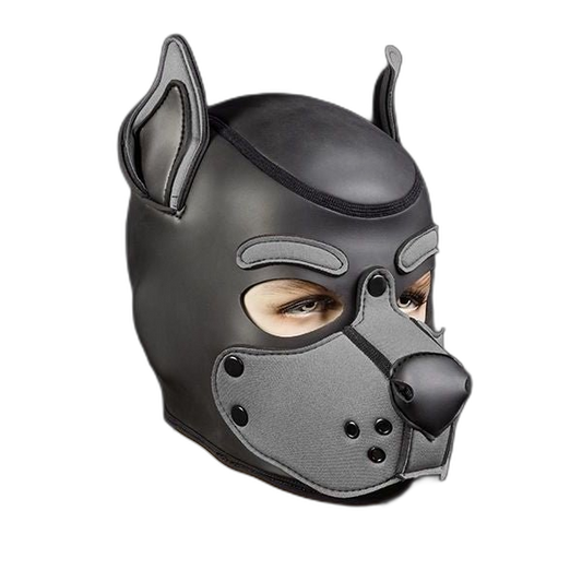 Mr S Leather Neoprene K9 Puppy Hood | Black/Grey