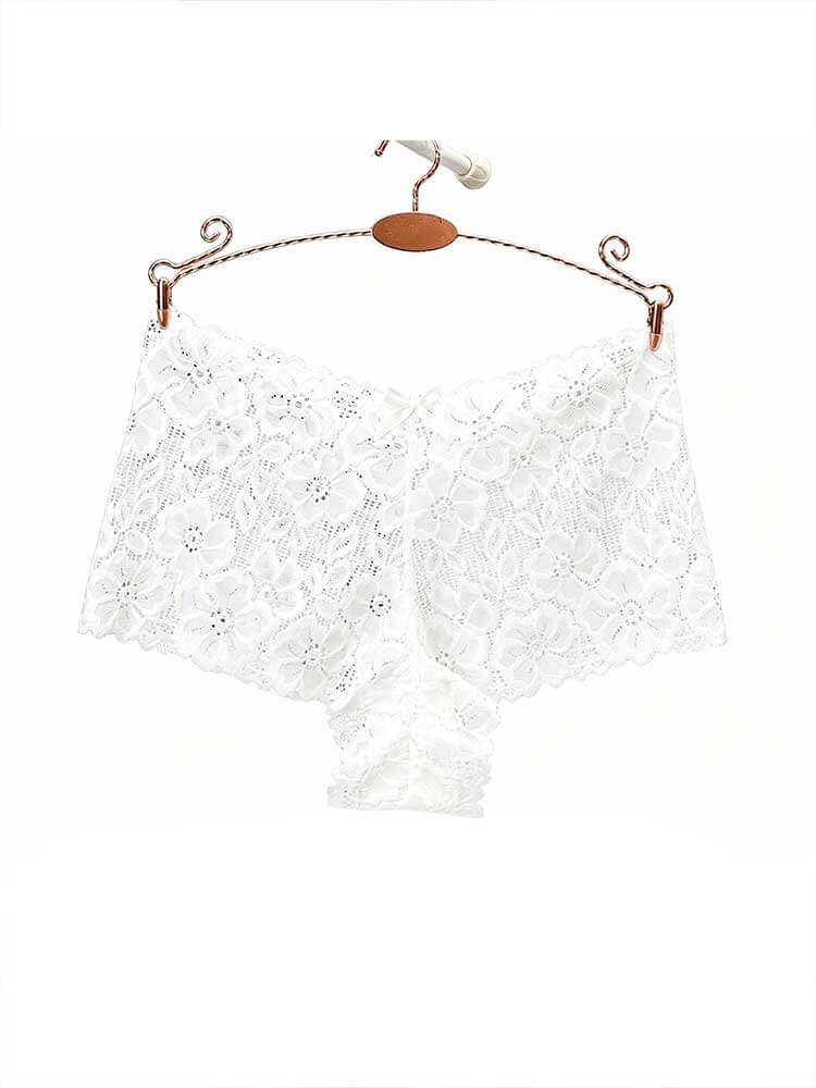 Men's Sexy Openwork Jacquard Lace Boxer Briefs