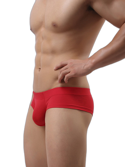 3 Pack Men's Cotton Solid U-Shaped Pouch Briefs