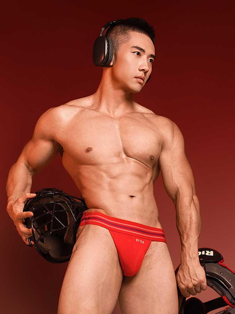 Men's Striped Belt Sexy Butt-Lifting Jockstrap
