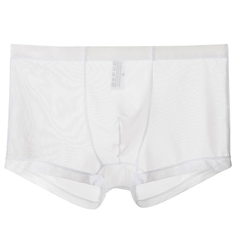 Mid Waist Mesh Sexy Pouch Bag Boxers