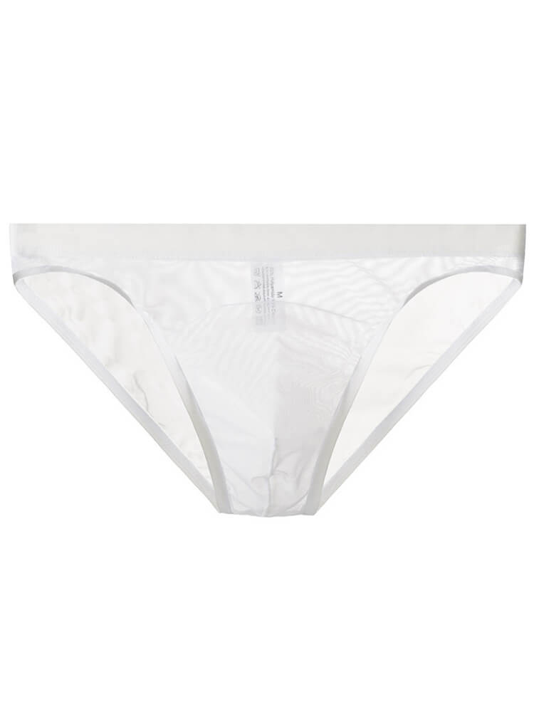 Men's Solid Color Sexy Mesh Transparent Thin Briefs
