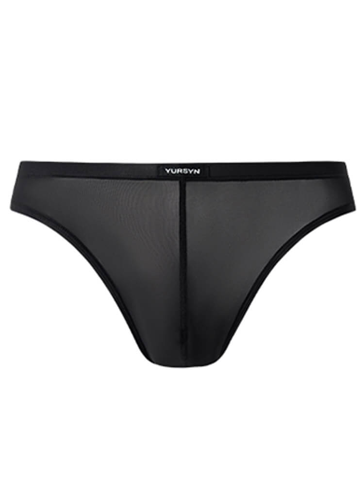 Men's Solid Color Sexy Transparent Thin Briefs