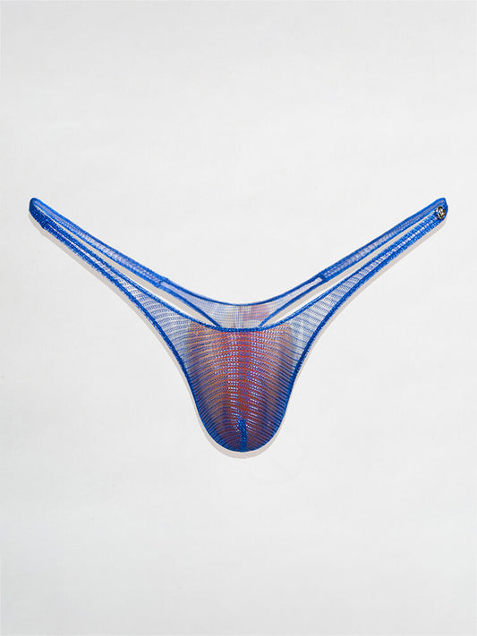 Men's Sheer Ultra-Low-Rise Small-Pouch Sexy Thong