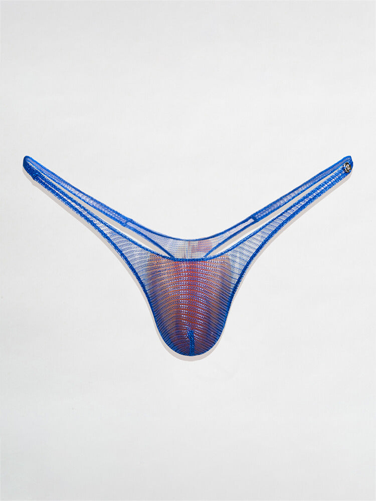 Men's Sheer Ultra-Low-Rise Small-Pouch Sexy Thong