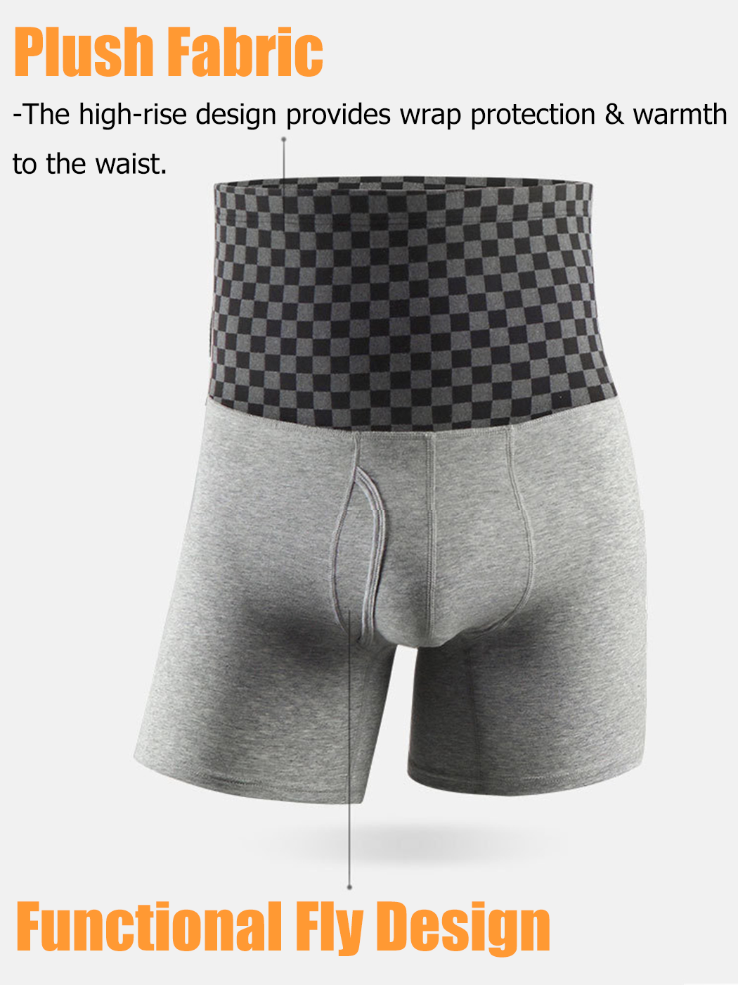 Men's Tummy Control Boxer Briefs With Functional Fly