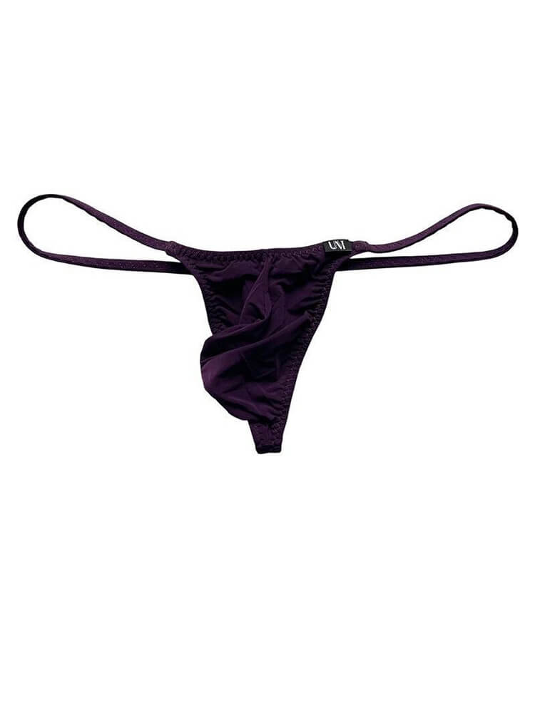 Men's Sexy Ice Silk Large Pouch Thin Thong