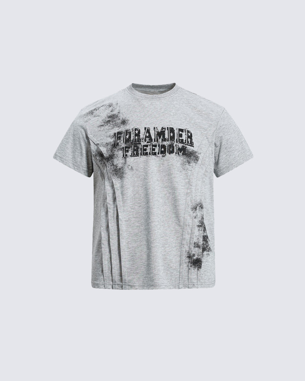 KIIKIO Dark Street Crinkle Spliced Distressed Graphic Tee