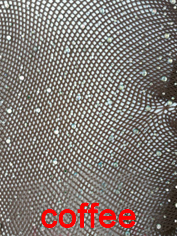 Men's High Stretch Color Zircon Fishnet Socks
