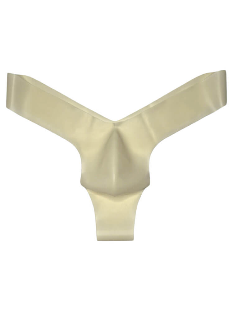 Men's Semi-Transparent Seamless V-Cut Latex Thong