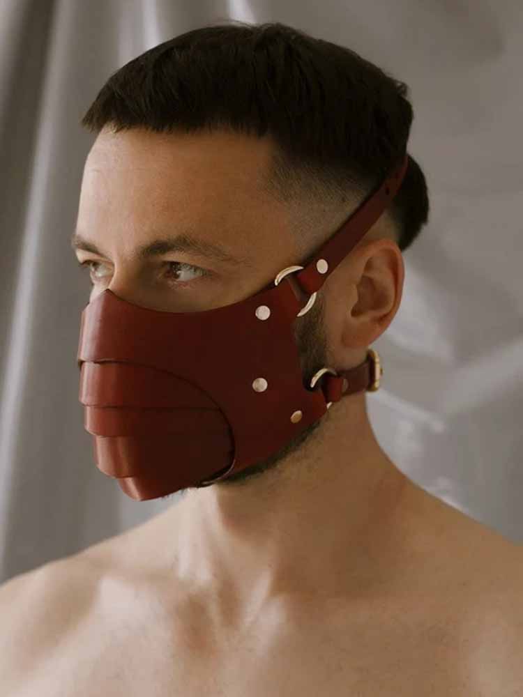 Punk Leather Breathable Mask - Black