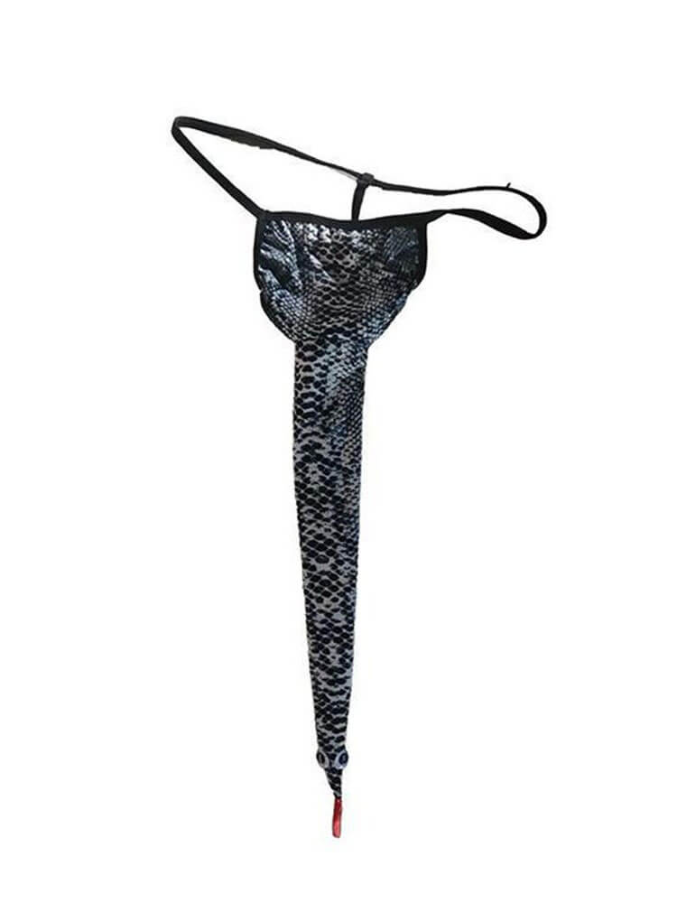 Men's Sexy Snakeskin Long Nose Thong