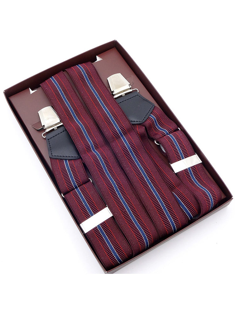 British style men's cheek suspenders with side clips