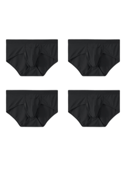 4 Pack Men's Large Pouch Separation Ice Silk Briefs