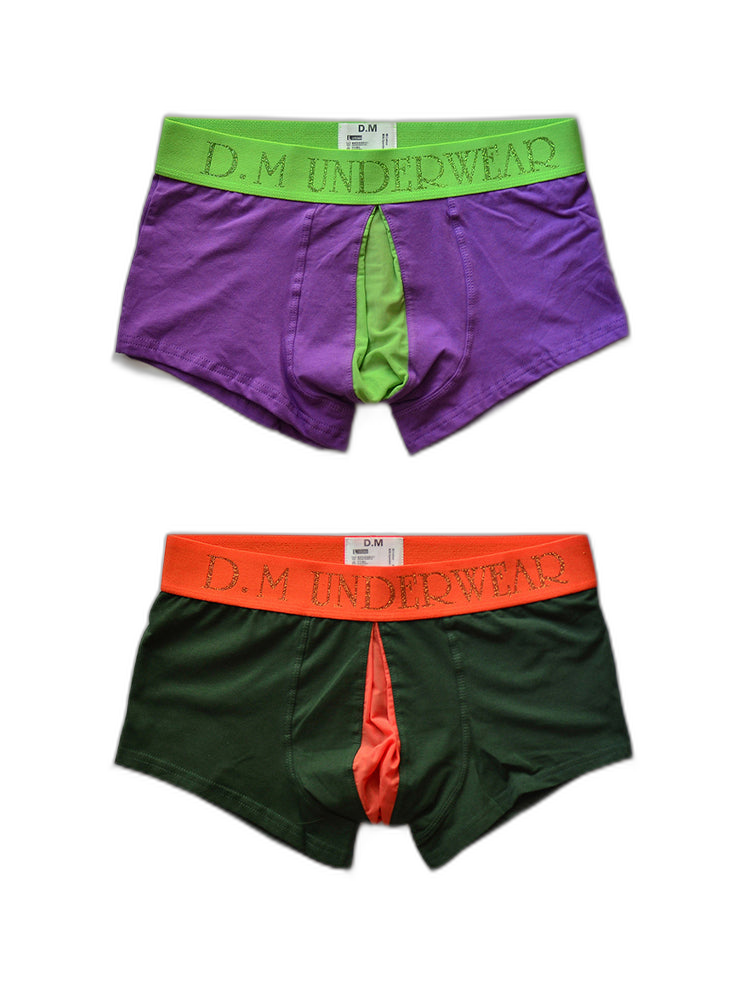 2 Pack Men's Mesh Transparent Open-Cut Cotton Mesh Trunks