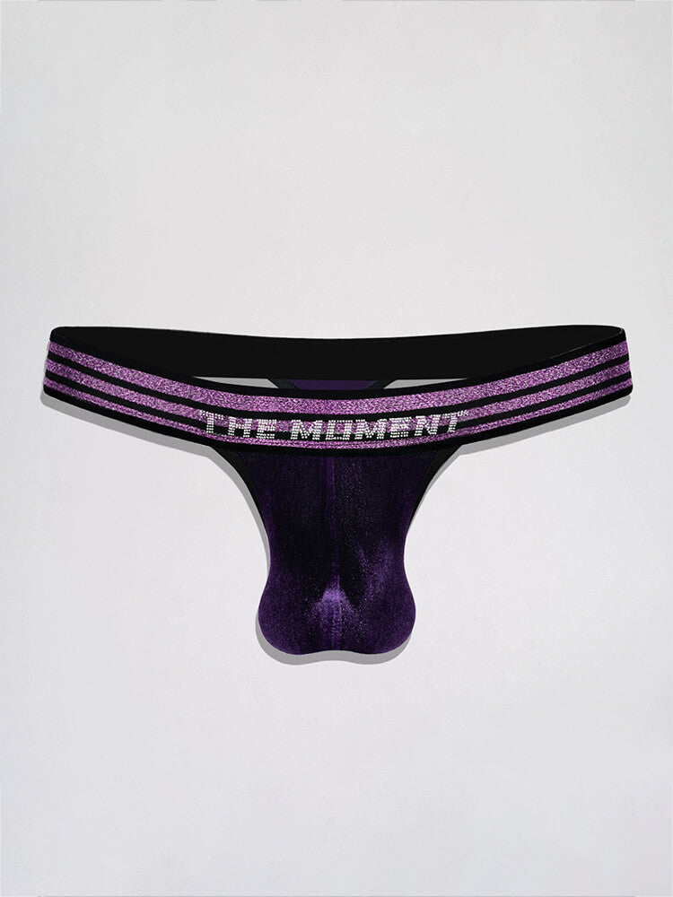 Men's Sparkling Wide Waistband Sexy Thong