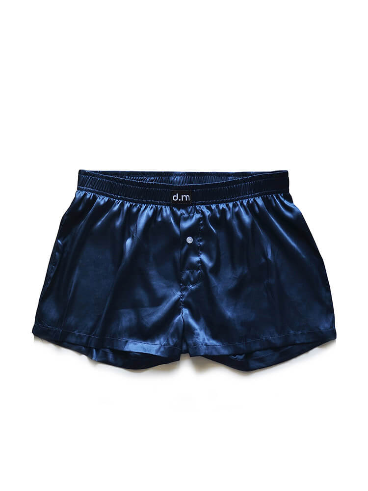 D.M Men's Loose Silky Simulated Silk Boxer Briefs