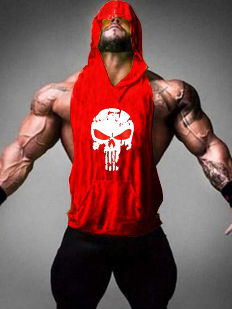 Fitness Hooded Skull Tank Top