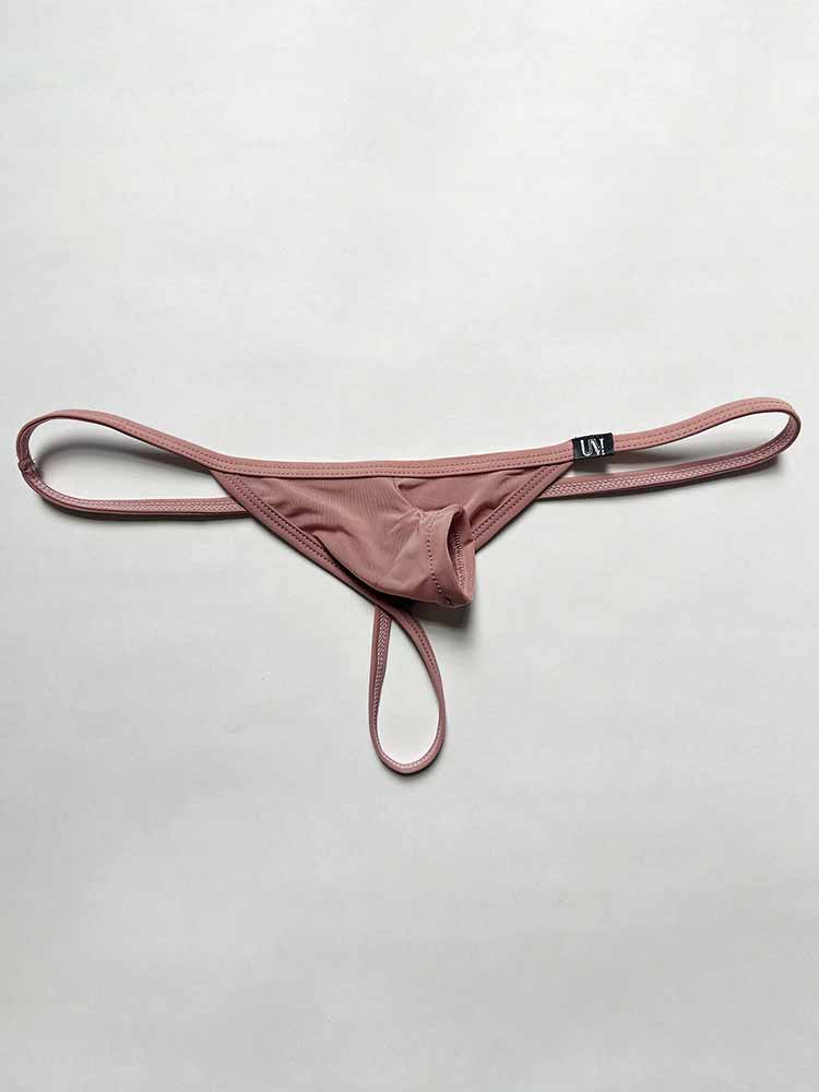Men's Sexy Elephant Trunk Open Solid Color Thong