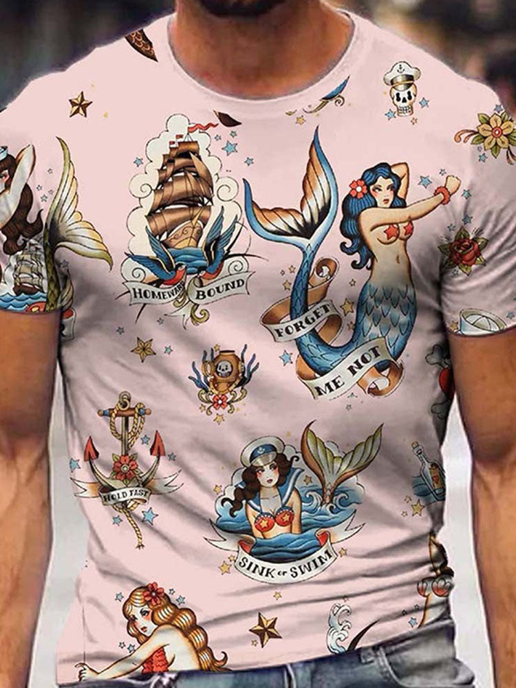 Men's 3D Digital Printing Sports T-shirt
