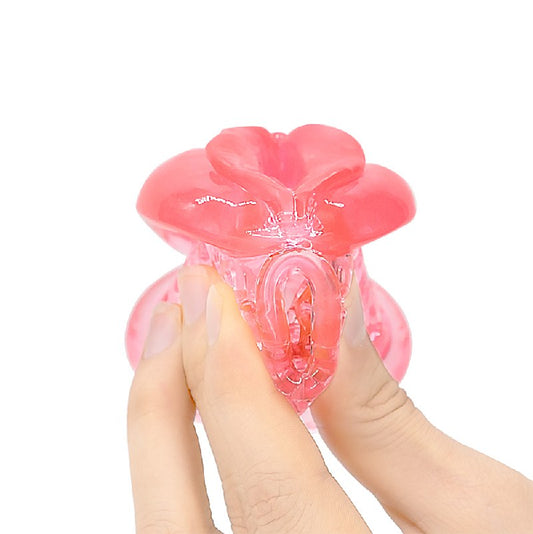 Soft Silicone Chastity Cage – Clitoral-Inspired Design | Semi-Transparent & Flexible Rings