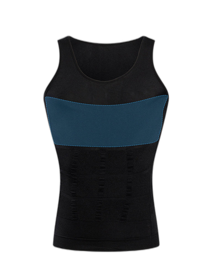Mens Waist Body Shaper Vest T-Shirt Tank Tops