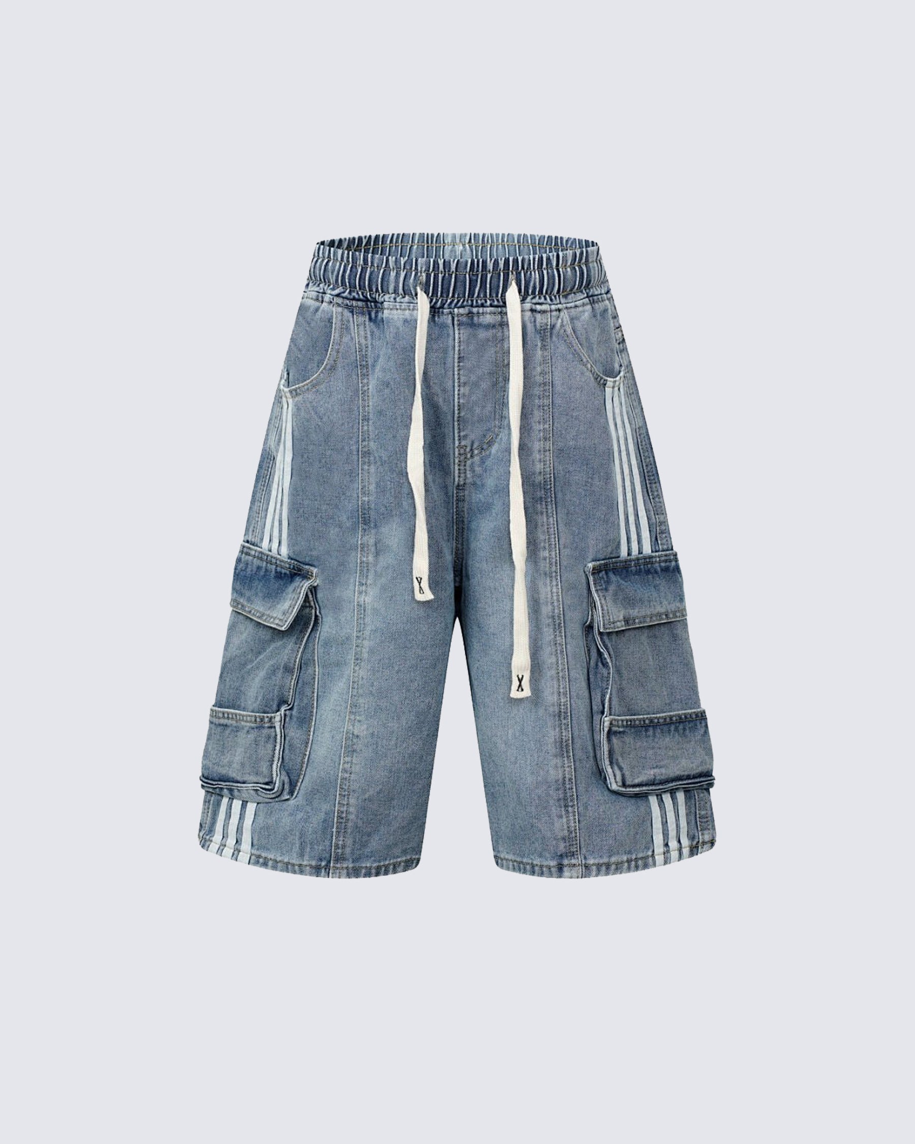 KIIKIO Vintage Washed Denim Shorts
