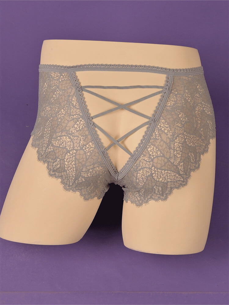 Men's Sexy High-Waisted Cut-Out Lace Briefs
