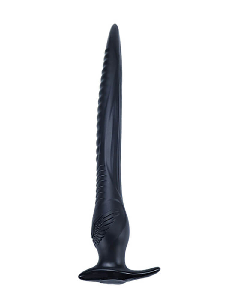 Erotic Extra Long Textured PVC Anal Plug
