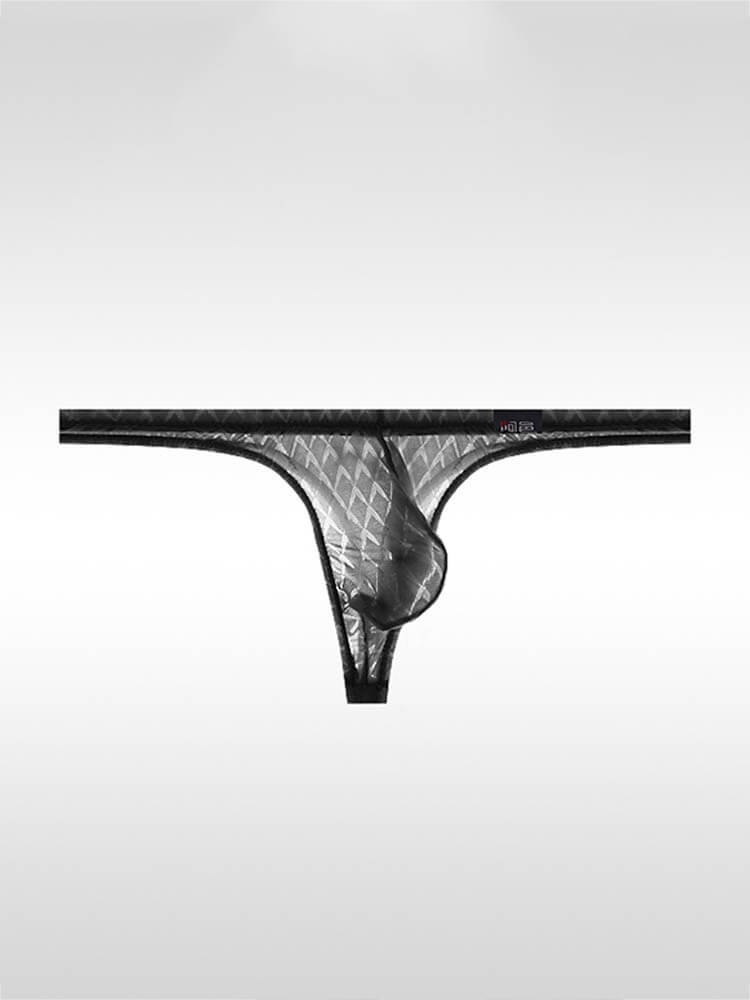 Men's Ultra-Thin U-Convex Pouch See-Through Thong