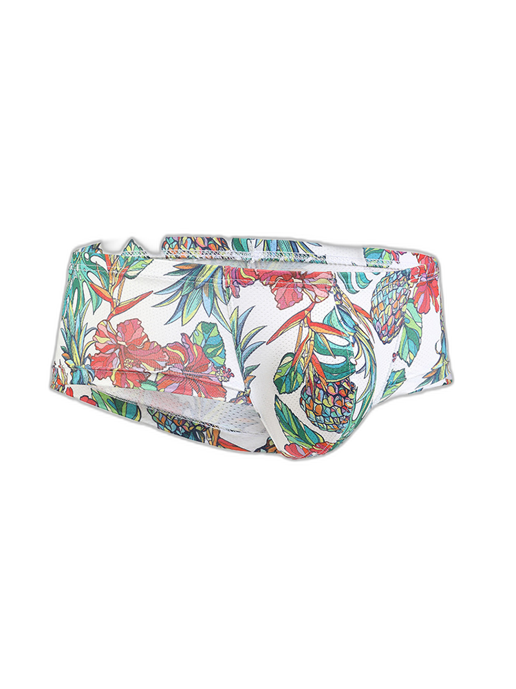 Men's Sexy Botanical Printed Mesh Underwear
