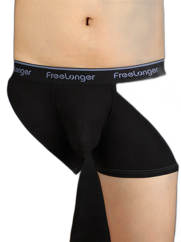 FreeLonger Men's Big Pouch Breathable Seamless Trunks