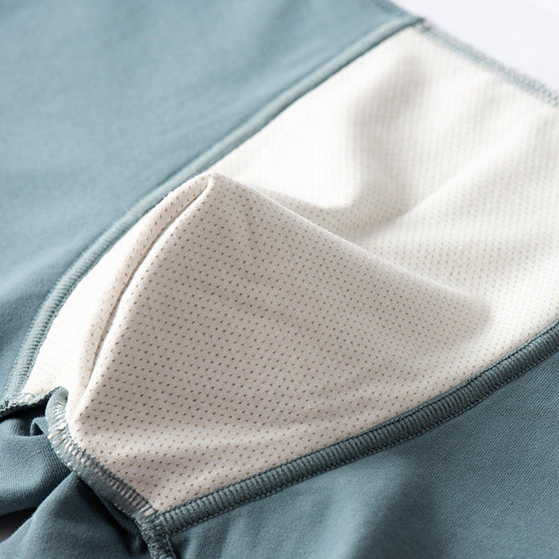 4Pcs Men's Cotton Solid Mid-rise Trunks