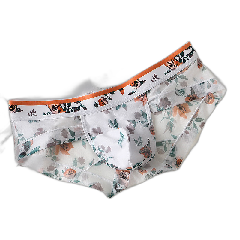 4 Pack Men’s Flower Print Pouch Briefs