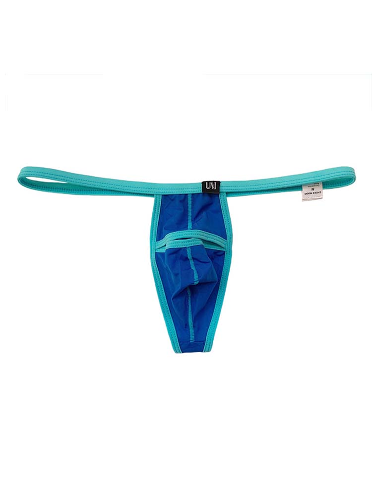 Men's Ice Silk Colorblock Opening Thong
