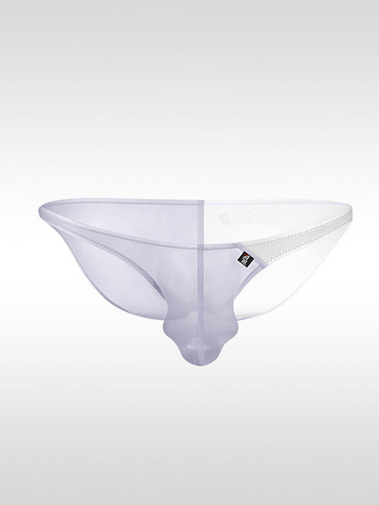 Men's Low-Rise Seamless  Sheer Ice Silk Thong